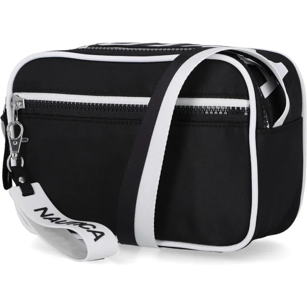 women's Bilateral Black High Seas Camera Crossbody Imported zipper pocket
